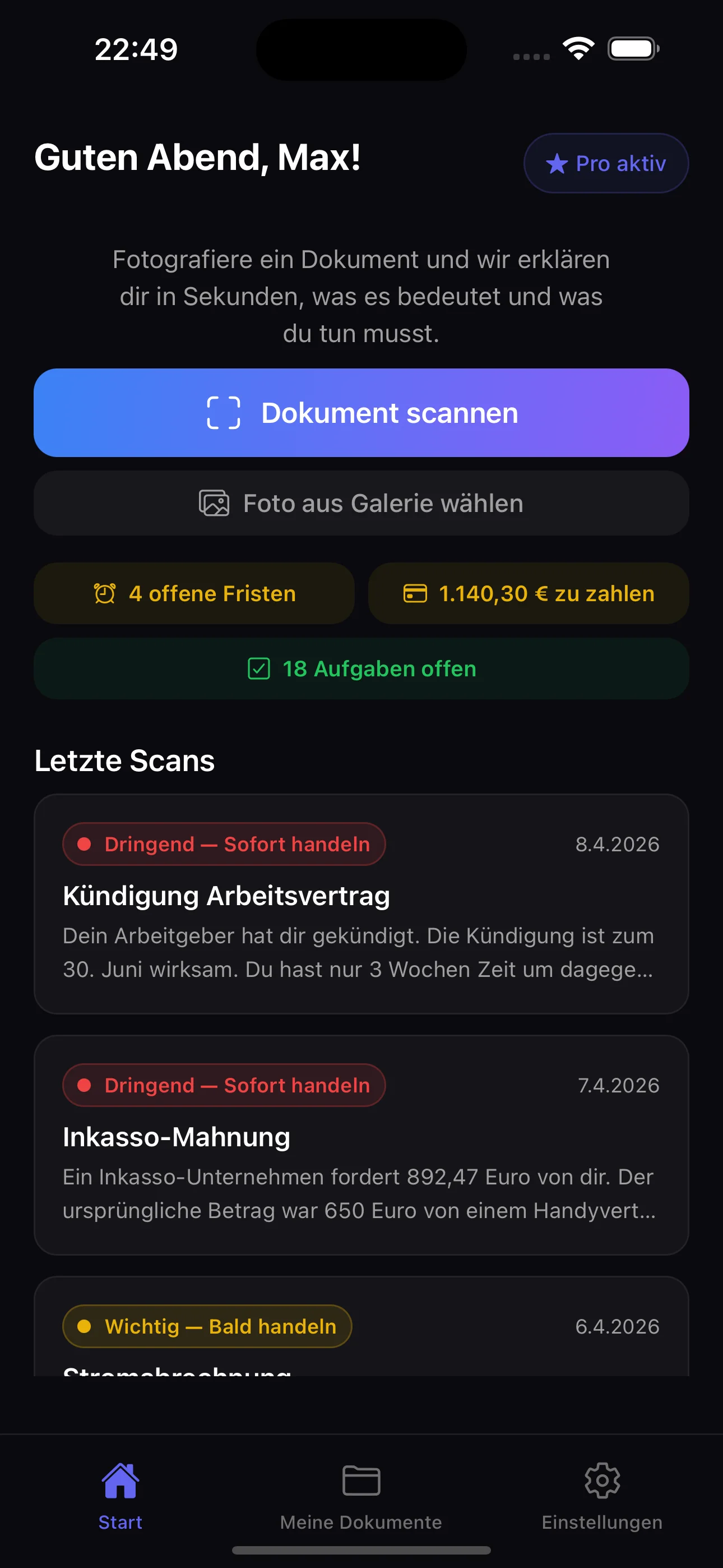 Dokko App Screenshot auf iPhone